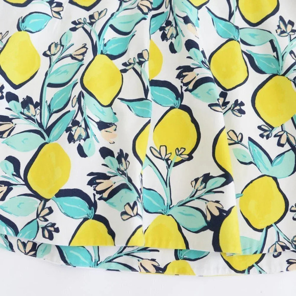 Draper James Lemon Orchard Love Circle White & Yellow Fit & Flare Dress 12 - Picture 7 of 15